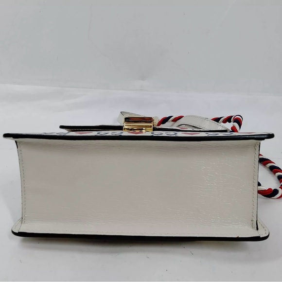 Auth Gucci White Leather Top Handle Ltd Edition Sylvie Heart GG Monogram Handbag - Picture 9 of 16